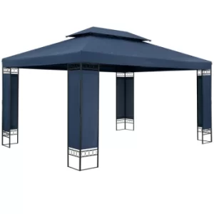 Image of Garden Pavilion Elda Outdoor Patio Canopy Shelter 3x4m Gazebo Blue