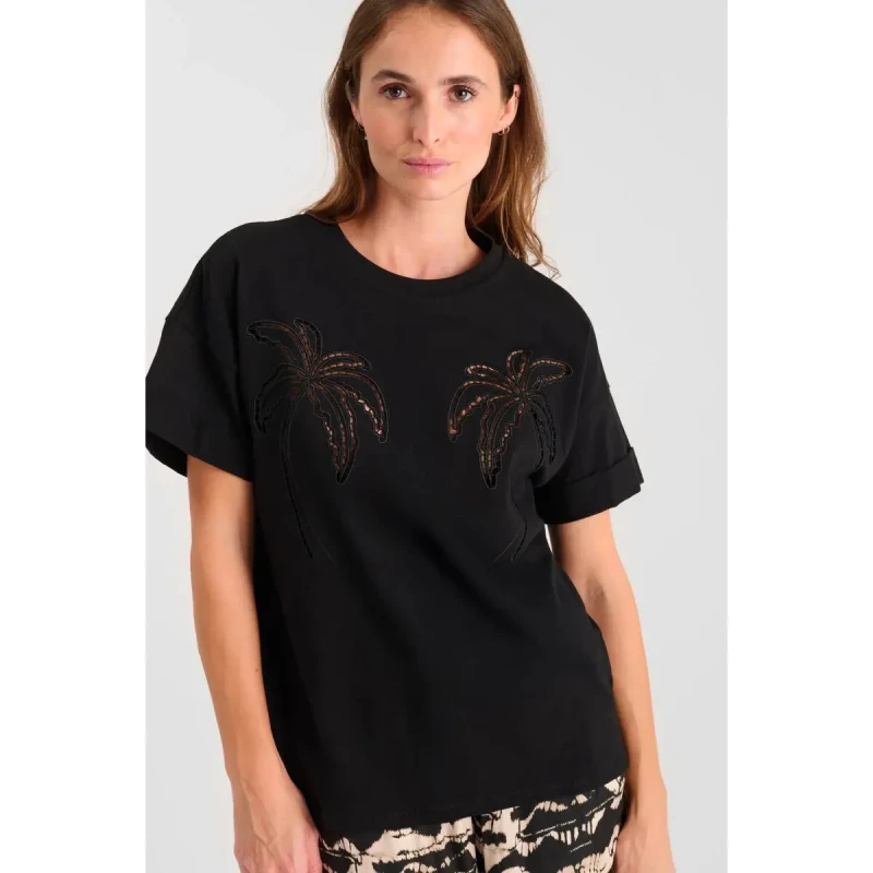 Image of Le Temps des cerises Womens T-Shirt Le Temps des cerises Istan Noir Female M