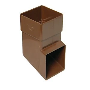 Image of FloPlast RBS3BR Square Line Downpipe Shoe - Brown 65mm