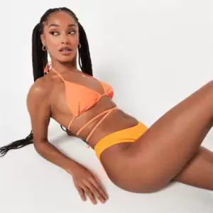 Image of Missguided Triangle Wrap Around Bikini Top - Orange