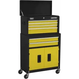 Image of Topchest & Rollcab Combination 6 Drawer with Ball-bearing Slides -Yellow