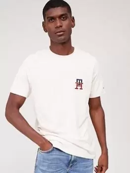 Image of Tommy Hilfiger Essential Monogram T-Shirt - White, Size S, Men