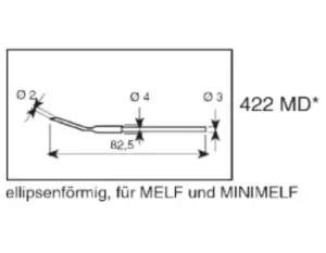 Image of Ersa 2mm Hoof Soldering Iron Tip for use with Chip Tool, Pincette 40, TC40