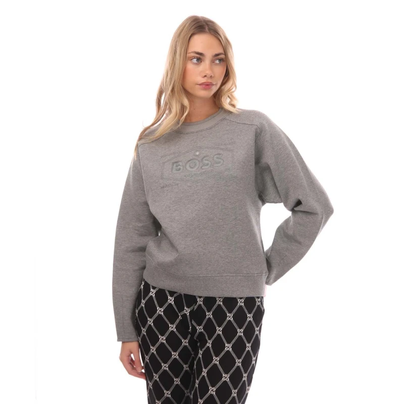 Image of Boss Ebrande Sweatshirt - Silver Silver 12