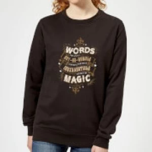 Image of Harry Potter Words Are, In My Not So Humble Opinion Womens Sweatshirt - Black - 5XL