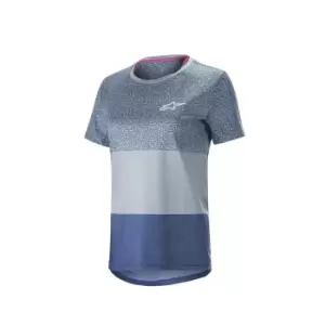 Image of Alpinestars Womens Stella Alps 8.0 Short Sleeve Jersey in Blue Stillwater