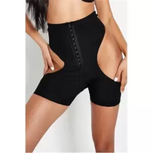 Image of I Saw It First Black Corset Shapewear Booty Lift Shorts - Black