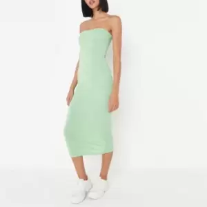 Image of Missguided Bandeau Midaxi Dress - Green