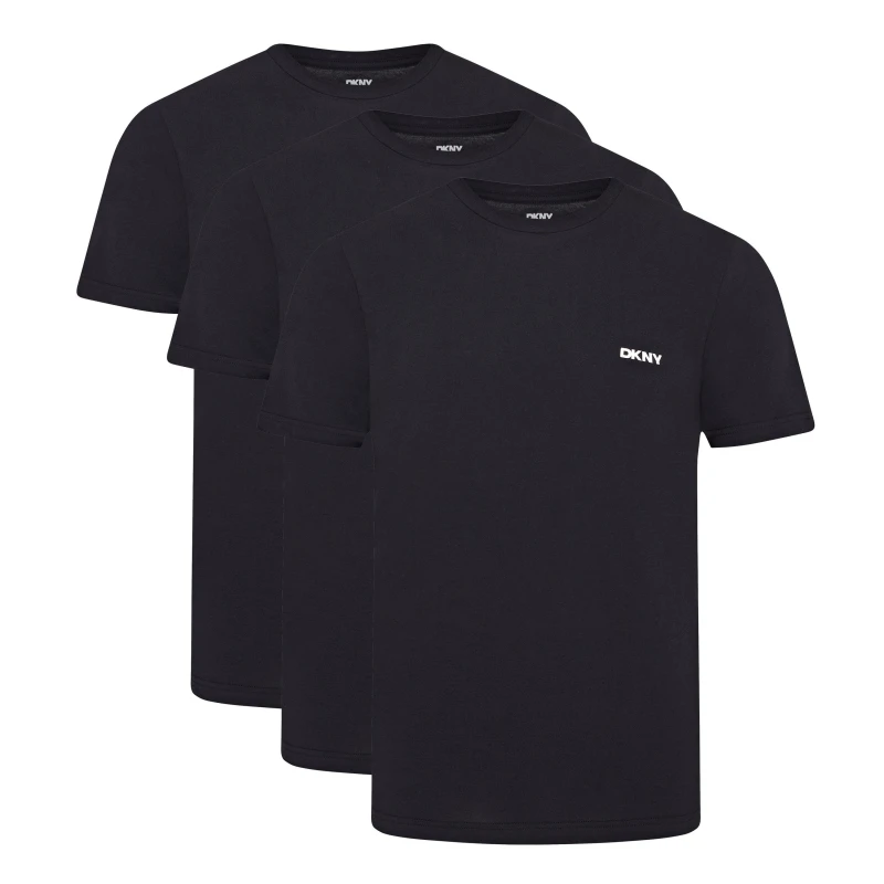 Image of DKNY 3 Pack Short Sleeve T-Shirt Mens - Black S