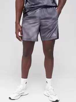 Image of adidas Own The Run Graphic Shorts - Grey, Size L, Men