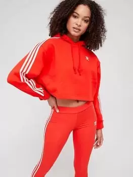 Image of adidas Originals Short Hoodie - Red, Size 18, Women