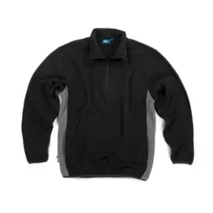 Image of Tough Grit 573394 2-Tone 1/4 Zip Fleece Black / Charcoal M