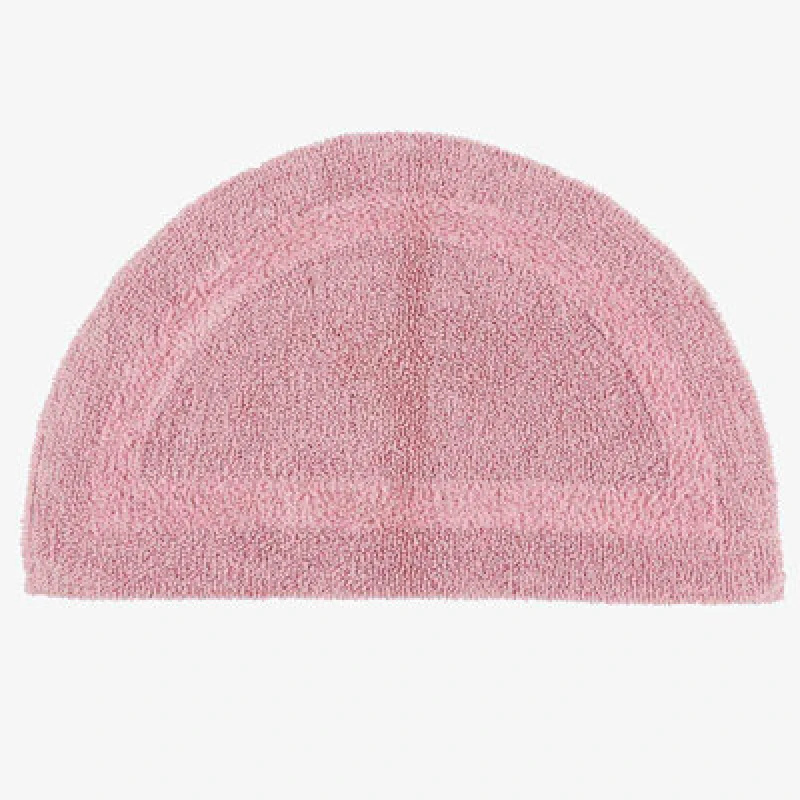 Image of Homescapes Luxury Reversible Semi Circle Bath Mat - Blush Pink