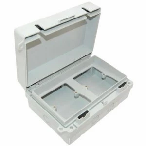 Image of Eterna Dual 1 Gang IP65 Weatherproof Outdoor Switch Socket Accessory Box