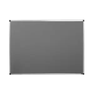 Image of Metroplan Felt Notice Board 1200x900mm Aluminium, Grey