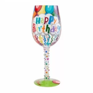 Image of Birthday Streamers Wine Glass