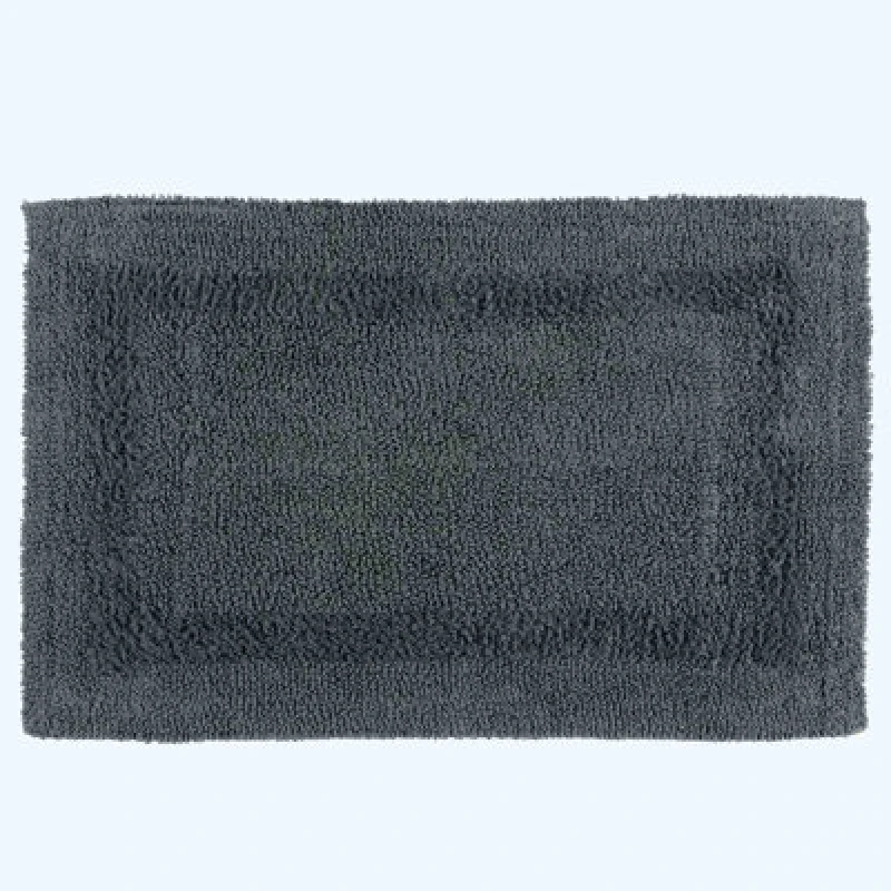 Image of Homescapes Luxury Reversible Cotton Bath Mat - Grey
