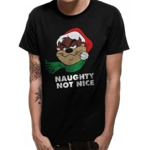 Image of Looney Tunes - Taz Naughty Not Nice Mens Medium T-Shirt - Black