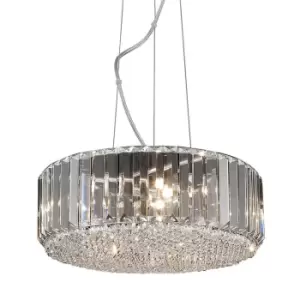 Image of Prince Crystal Pendant Ceiling Light, Silver, 5x G9