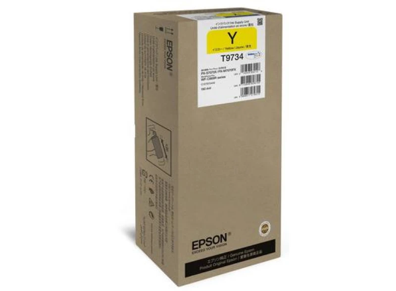 Image of Epson T9734 Yellow High Capacity Ink Cartridge - C13T97340N (Original)