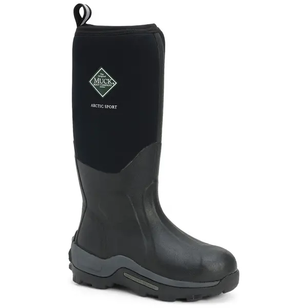 Image of Muck Boots Mens Arctic Sport Tall Wellies Wellington Boots - Black - UK 12 Black male CB0582BLK12