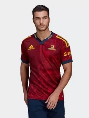 Image of adidas Highlanders Rugby Replica Alternate Jersey, Red Size M Men