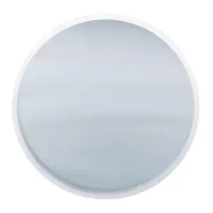 Image of Coen Glossy White Wood Round Wall Mirror