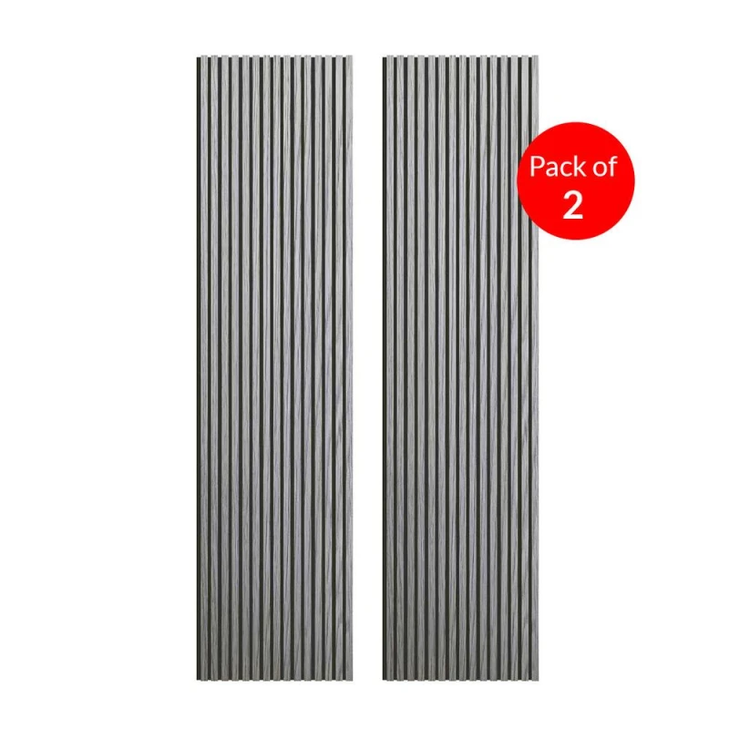 Image of ENER-J Linear Acoustic Wall Panel Dark Brown Wood Grain 2400x600 (Pack of 2) Dark Brown Unisex