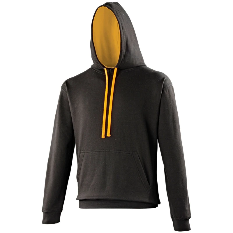 Image of AWDis AWDis Men Varsity Hooded Sweatshirt Hoodie in Black Size: X-Small Black XS Male 5054171853601