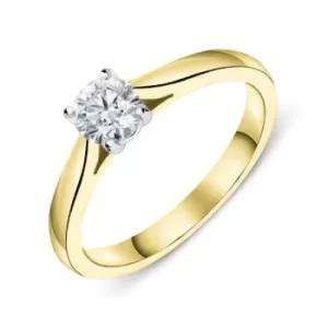 Image of 18ct Yellow Gold 0.40ct Diamond Brilliant Cut Solitaire Ring