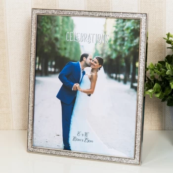Image of 8" x 10" - Celebrations Silver Glitter Epoxy Photo Frame