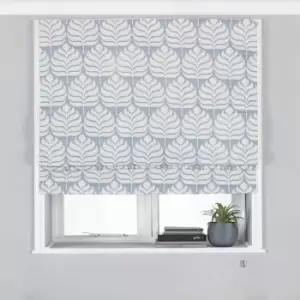 Image of Paoletti Horto Embroidered Blackout Roman Blind Polyester Blue (61X137Cm)
