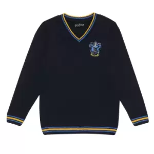 Image of Harry Potter Girls House Ravenclaw Knitted Jumper (7-8 Years) (Navy)