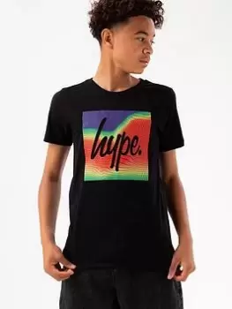 Image of Boys, Hype BOYS HEATMAP BOX SCRIPT T-SHIRT - Black, Size 7-8 Years