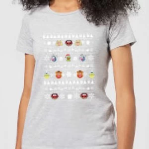 Image of Muppets Pattern Womens Christmas T-Shirt - Grey - L