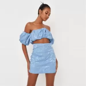 Image of Missguided Mini Skirt Jacquard - Blue