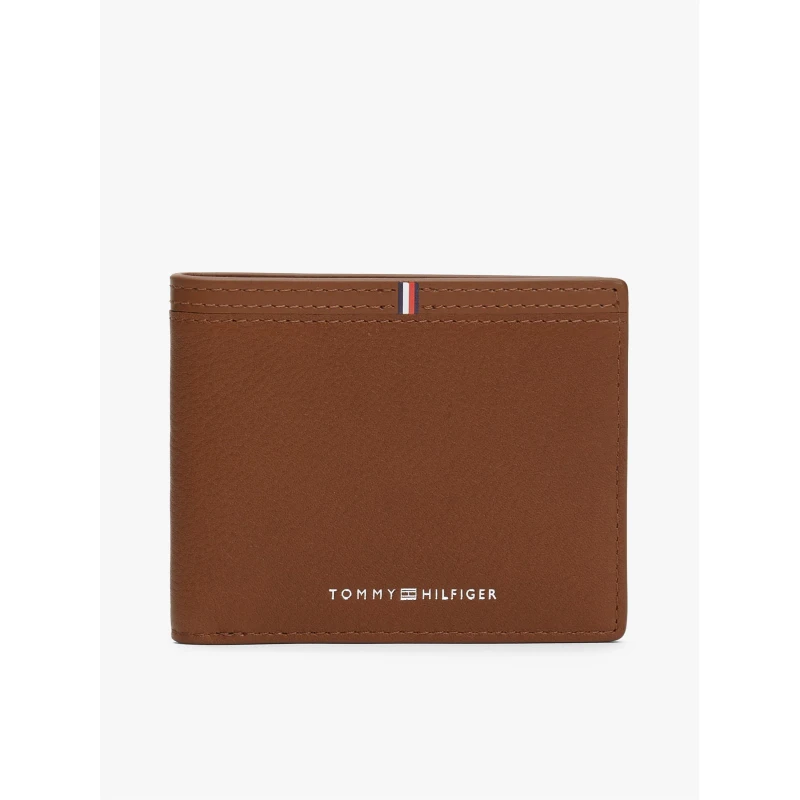 Image of Tommy Hilfiger Mens Corp Leather Bifold Wallet Winter Cognac male One Size