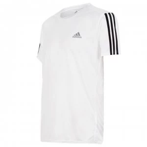 Image of adidas adidas Mens Response Run It 3-Stripes Shirt - White/Black