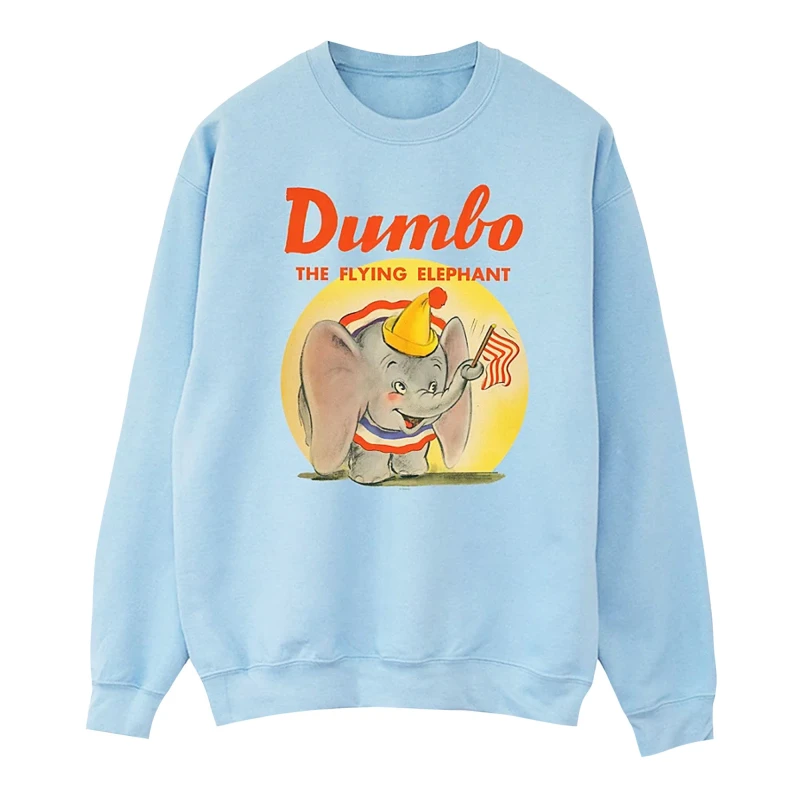 Image of Disney Men Dumbo Flying Elephant Sweatshirt in Baby Blue Size: Small Baby Blue S Male 5063376267212