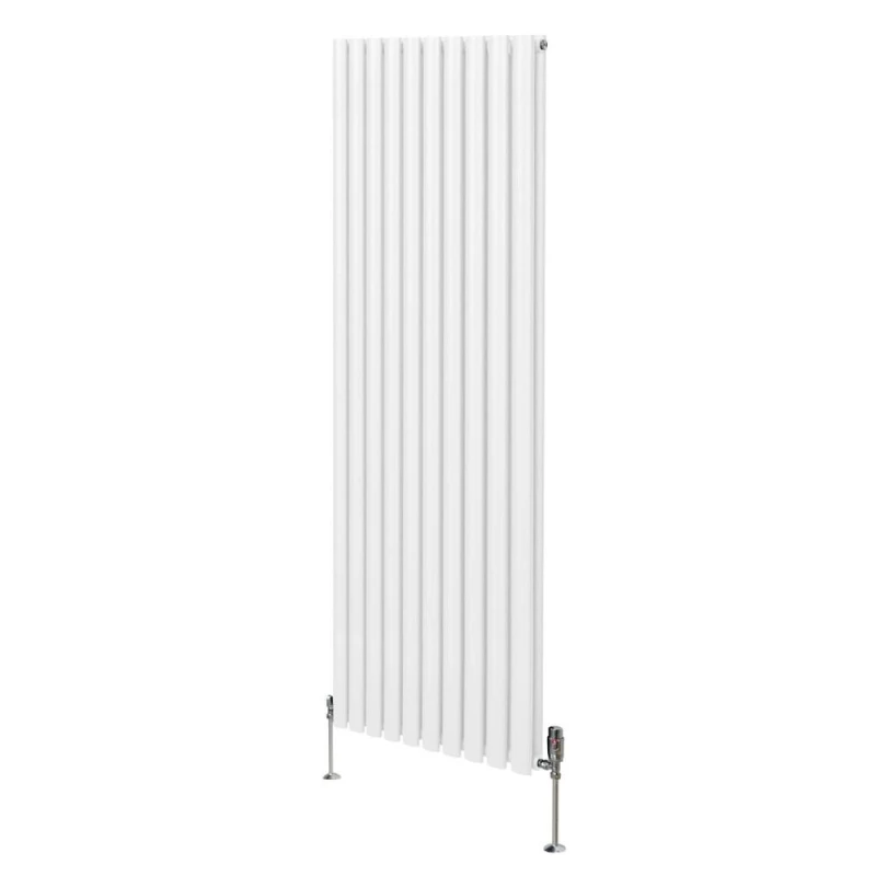 Image of MONSTER-SHOP Oval Column Radiator 1800mm x 600mm & trv Chrome Valves Modern 5055986194521