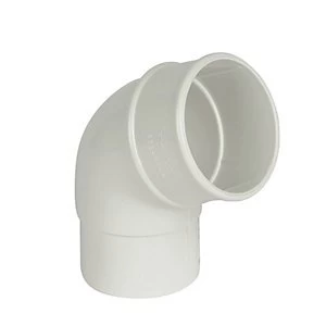 Image of FloPlast RB2W Round Line Downpipe Offset Bend - White 112.5 Deg x 68mm