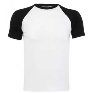 Image of SOLS Mens Funky Contrast Short Sleeve T-Shirt (M) (White/Black)