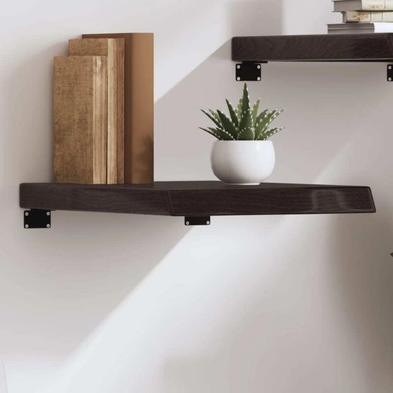 Image of VIDAXL Vidaxl - Wall Shelf Dark Brown 40x60x(2-6) cm Treated Solid Wood Oak 8720845814786