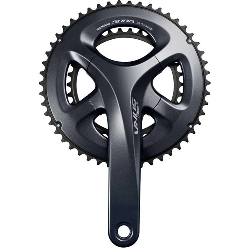 Image of Shimano Sora R3000 50/34T Compact Double Ring 9-Speed Chainset Black unisex 170mm