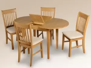 Image of Seconique Oxford 105cm Oak Extending Dining Table and 4 Chairs Set