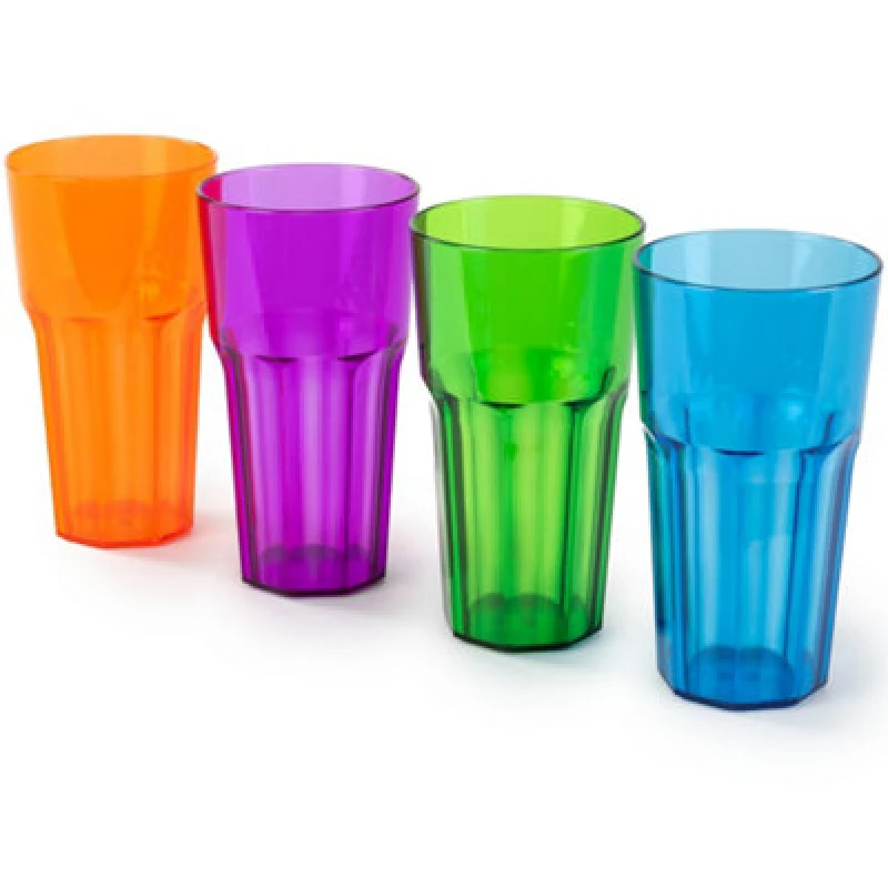 Image of LIVIVO 4 Piece Retro Coloured Plastic Tumbler Set Multi unisex