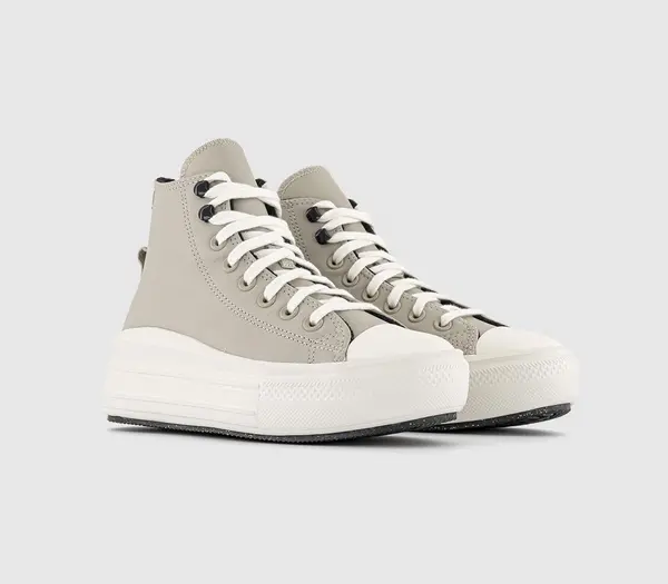 Image of Converse Womens All Star Move Trainers Beach Stone Egret Black Natural, 5