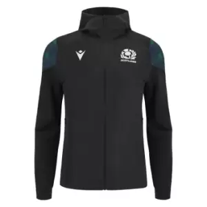 Image of Macron Scotland Rugby 6 Nations Zipped Hoody 2023 2024 Adults - Black