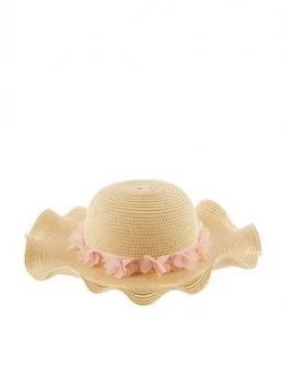 Image of Monsoon Baby Girls Butterfly Macaroon Floppy Hat - Natural