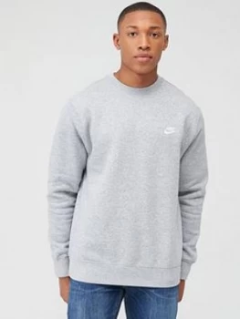 Image of Nike Sportswear Club Fleece Crew Neck Sweat - Dark Grey
